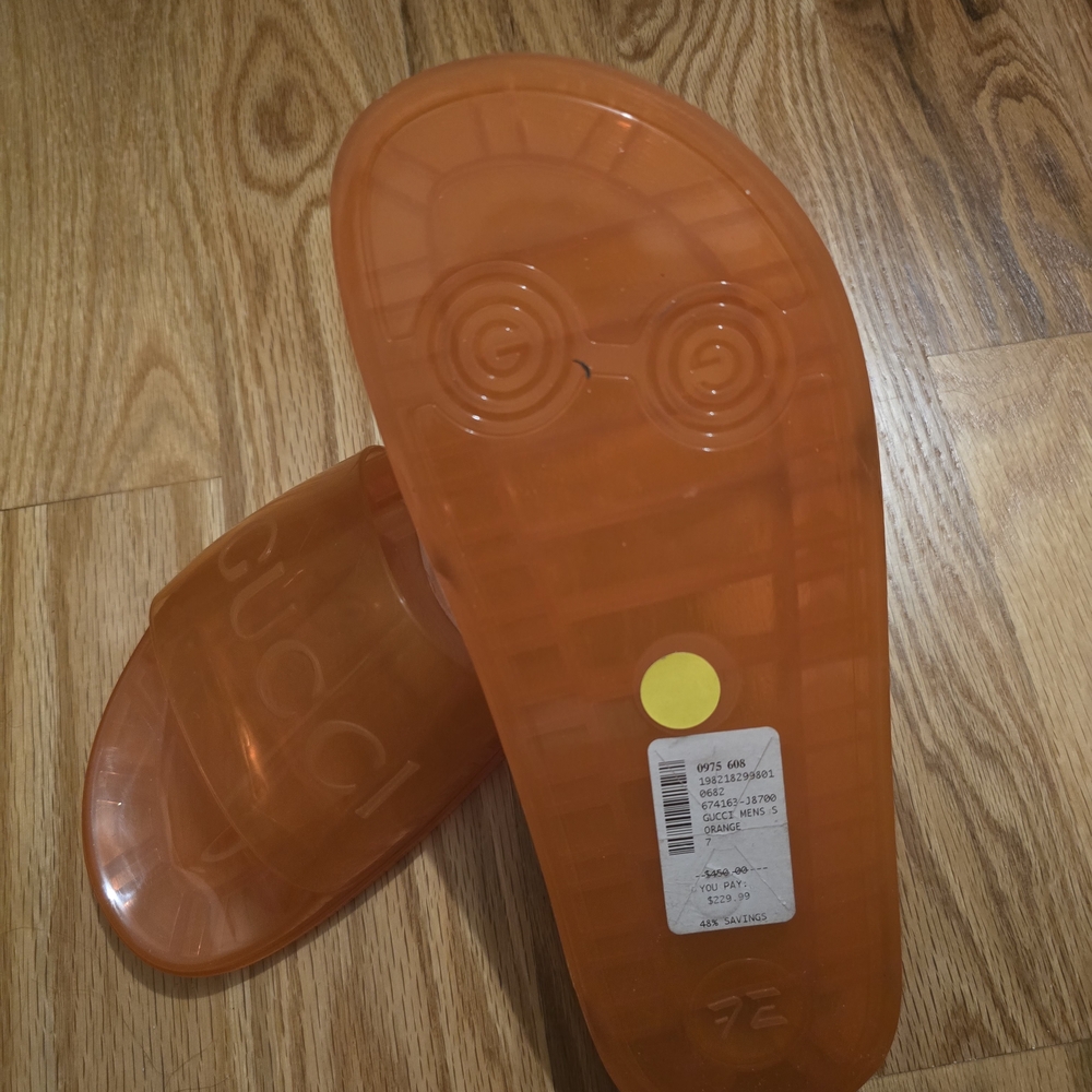 Gucci Translucent Orange Slides - Picture 2 of 2